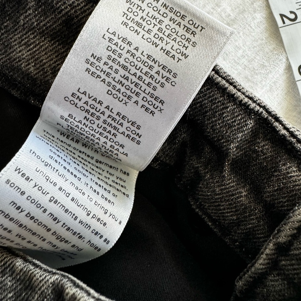 Good American Good Girlfriend High Rise Distressed Black Jeans Size 00/24 - Picture 9 of 12